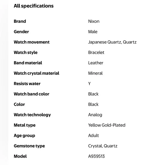 Nixon The Ragnar 36 Black and Gold Watch - Picture 7 of 7